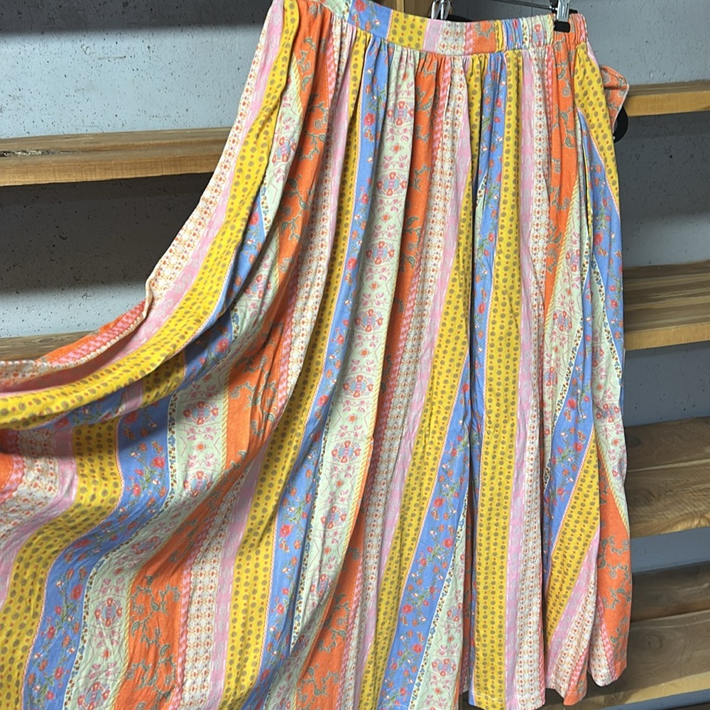 NWT Free People Multi Print As It Was Skirt Set Size Large, L - Picture 11 of 13
